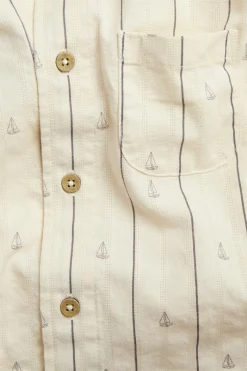 Kids cream shirt with sailboats