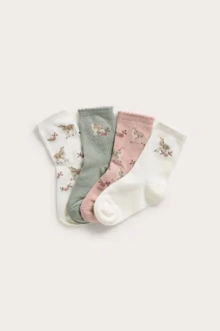 Kids deer & floral socks (4-pack)