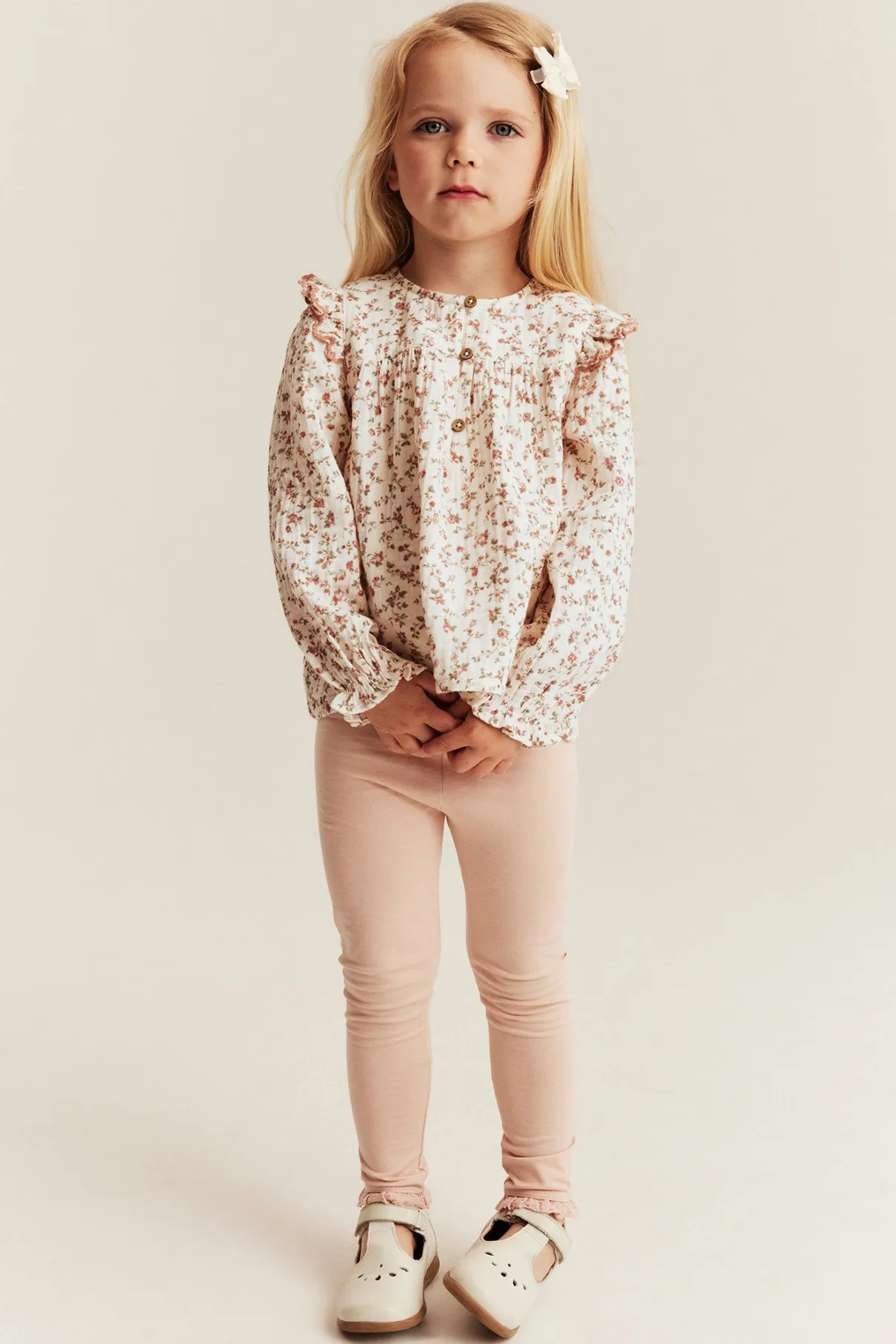 Kids ditsy floral muslin blouse