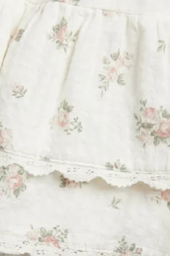 Kids floral culottes with frills