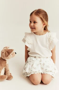 Kids floral culottes with frills