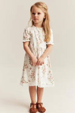 Kids floral dress with puff sleeves