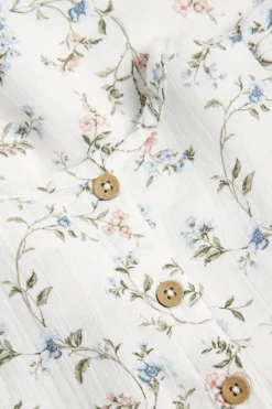 Kids floral dress with puff sleeves