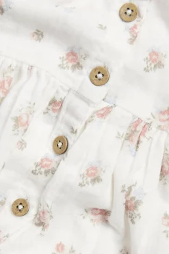 Kids floral dress with puff sleeves