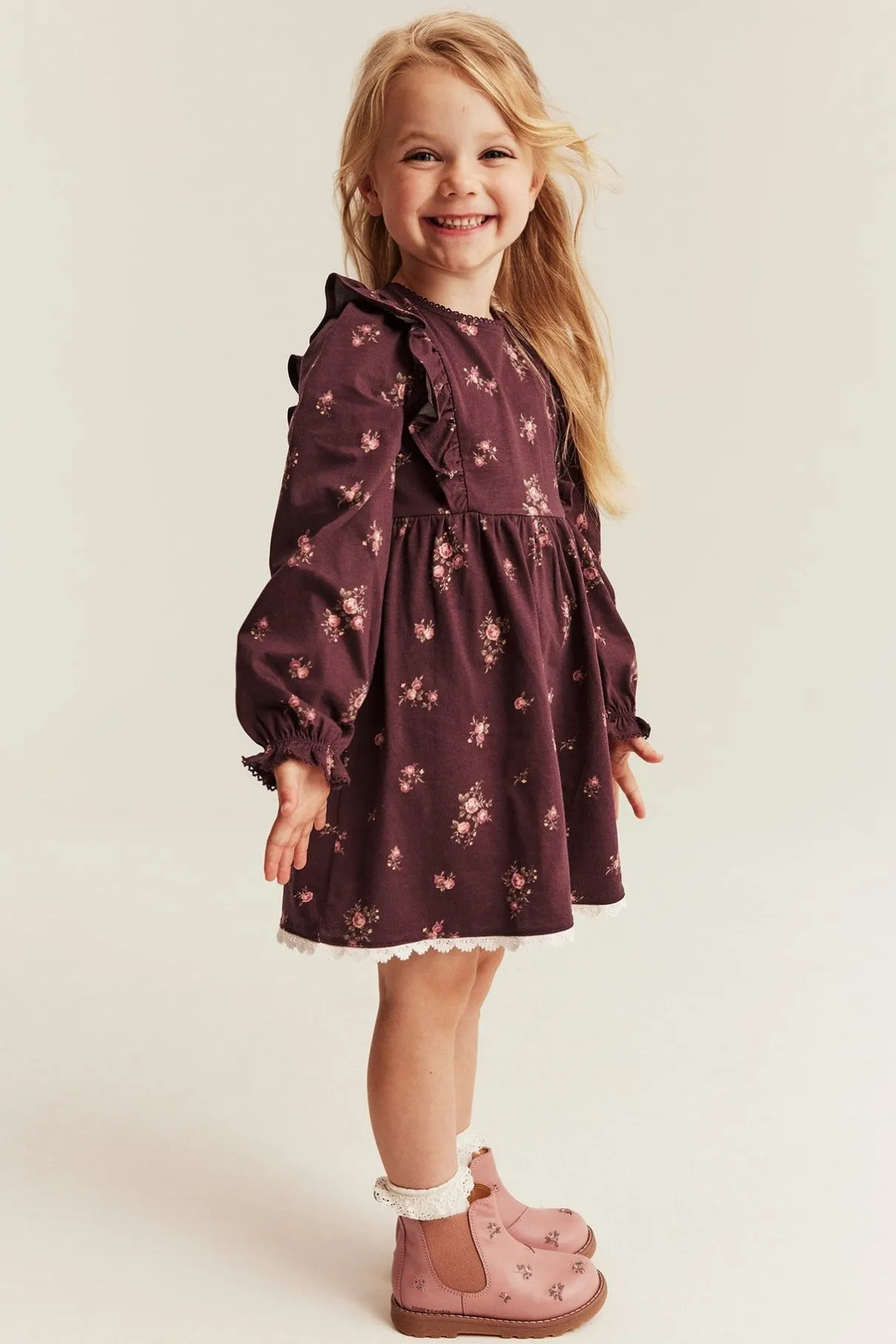 Kids floral jersey dress