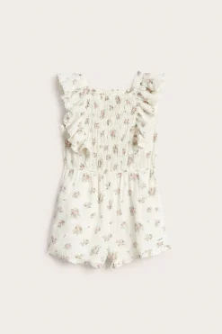 Kids floral jumpsuit with frills