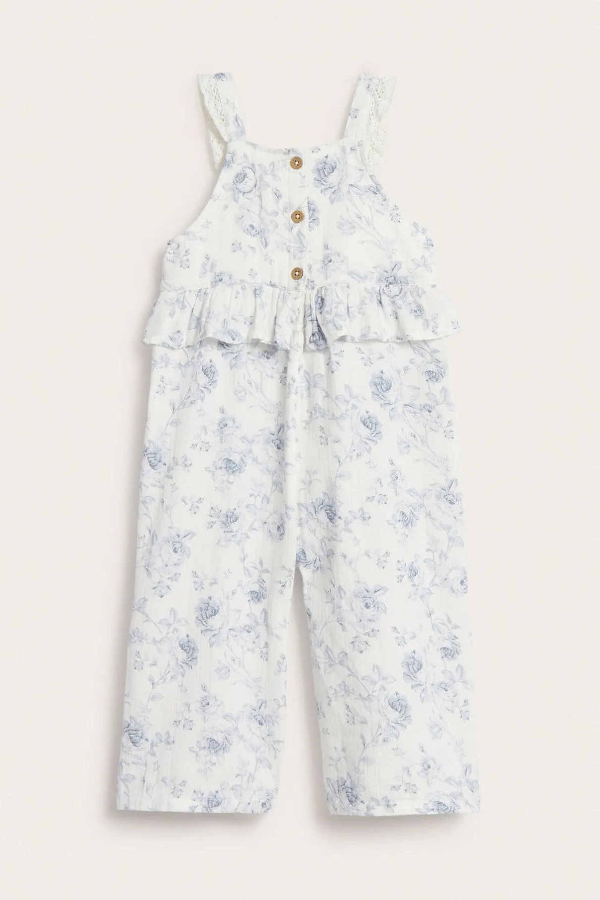 Kids floral jumpsuit with frill