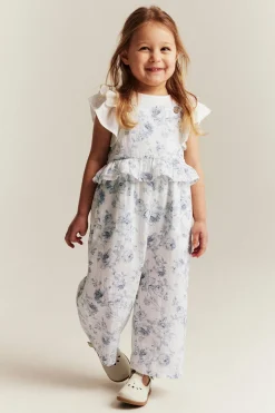 Kids floral jumpsuit with frill