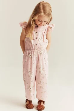 Kids floral jumpsuit with frill
