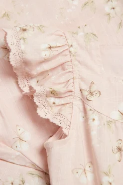 Kids floral jumpsuit with frill