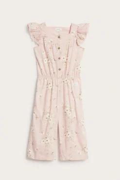 Kids floral jumpsuit with frill