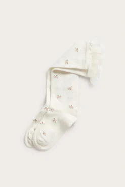 Kids floral knee-high socks with ruffle