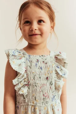 Kids floral woven jumpsuit