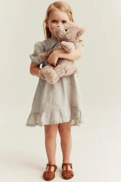 Kids frilled linen dress