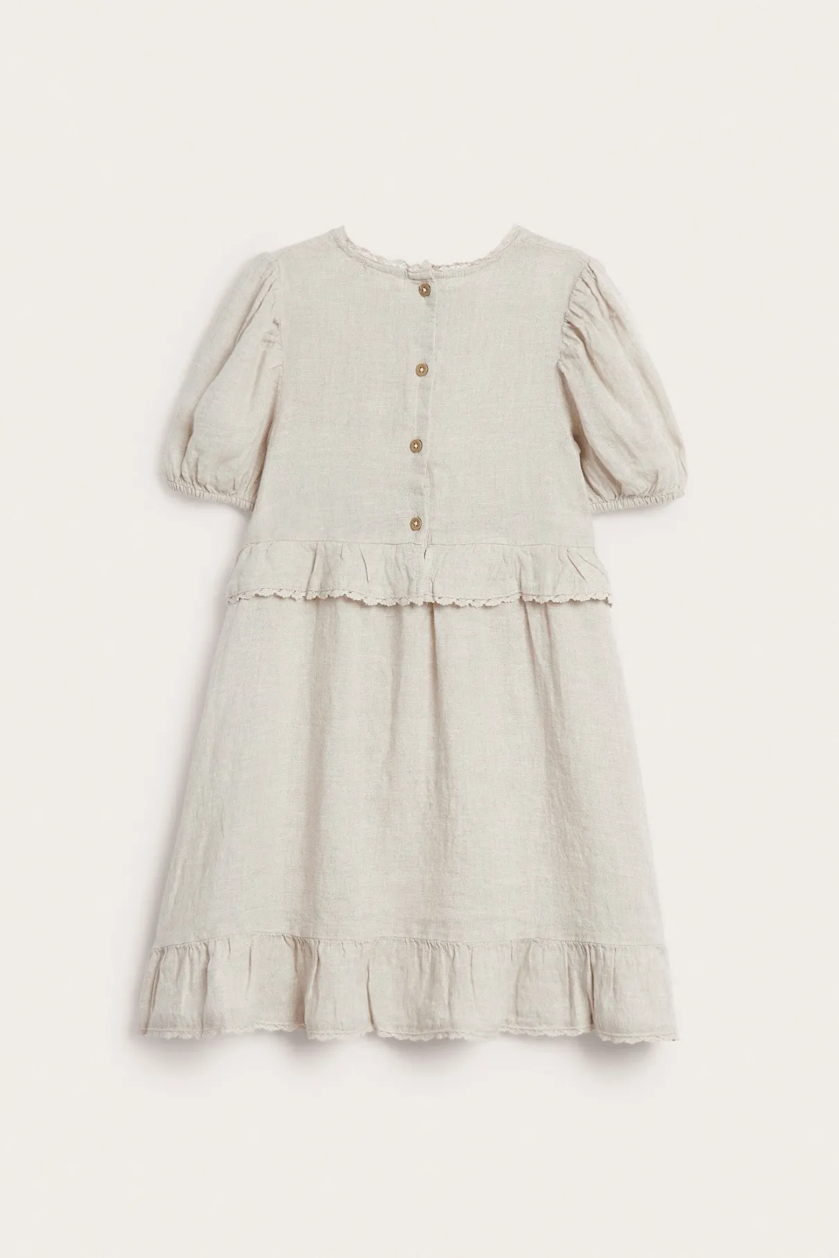 Kids frilled linen dress