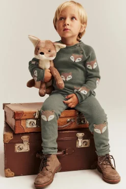 Kids green fox leggings