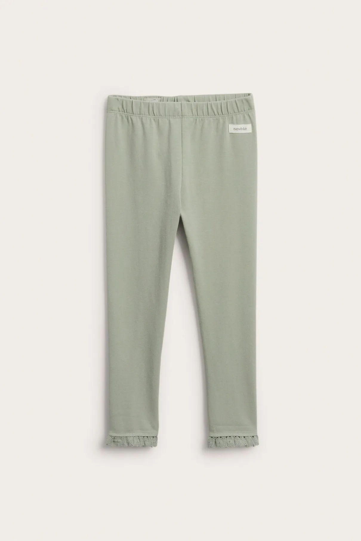 Kids green leggings with lace