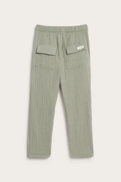 Kids green muslin trousers