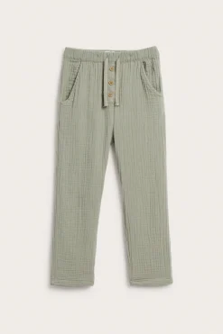 Kids green muslin trousers