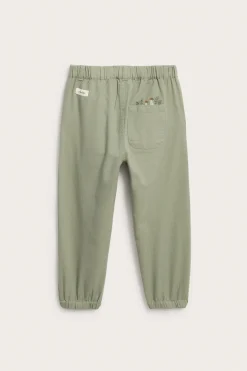 Kids green trousers with embroidery