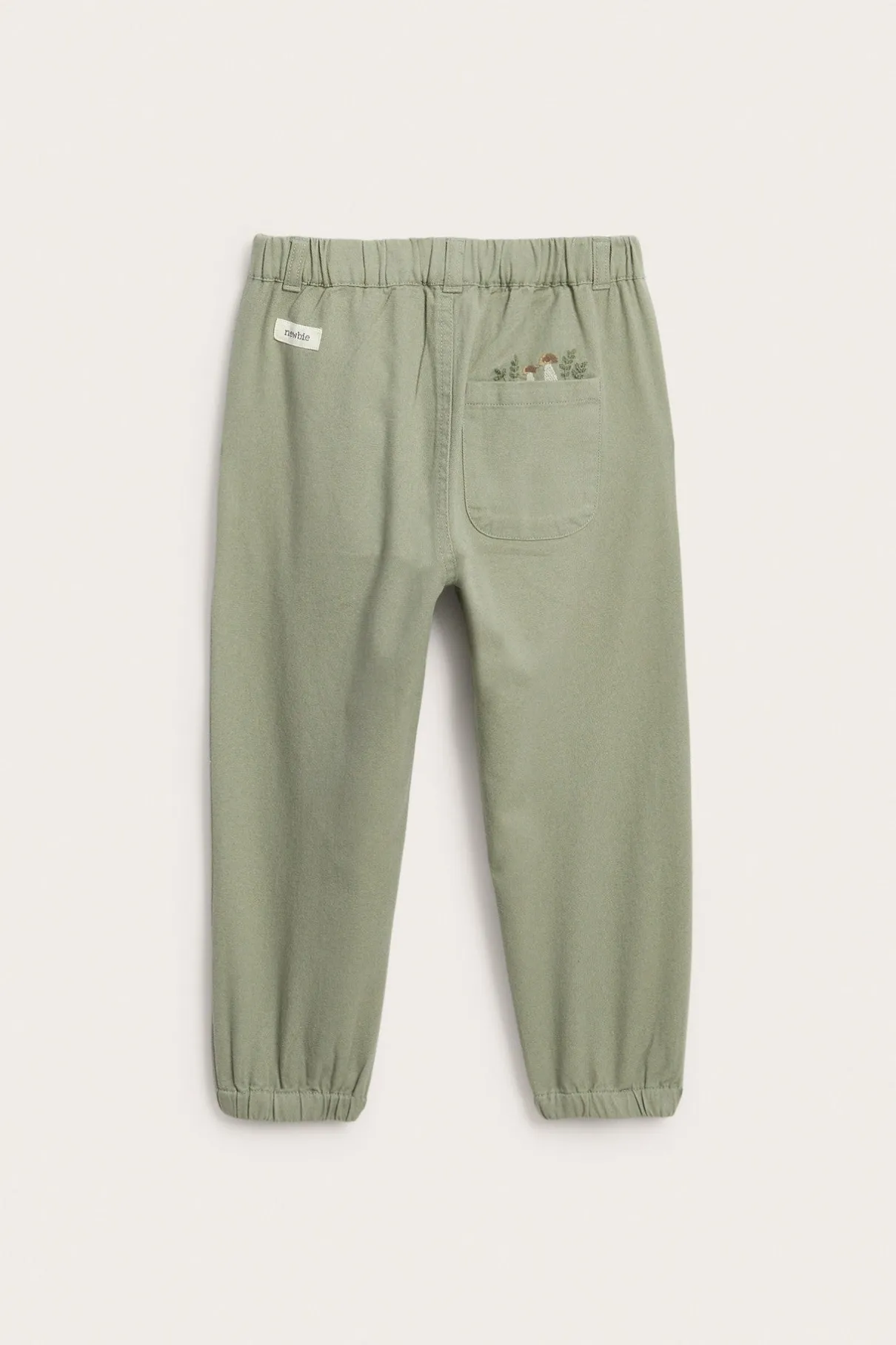 Kids green trousers with embroidery