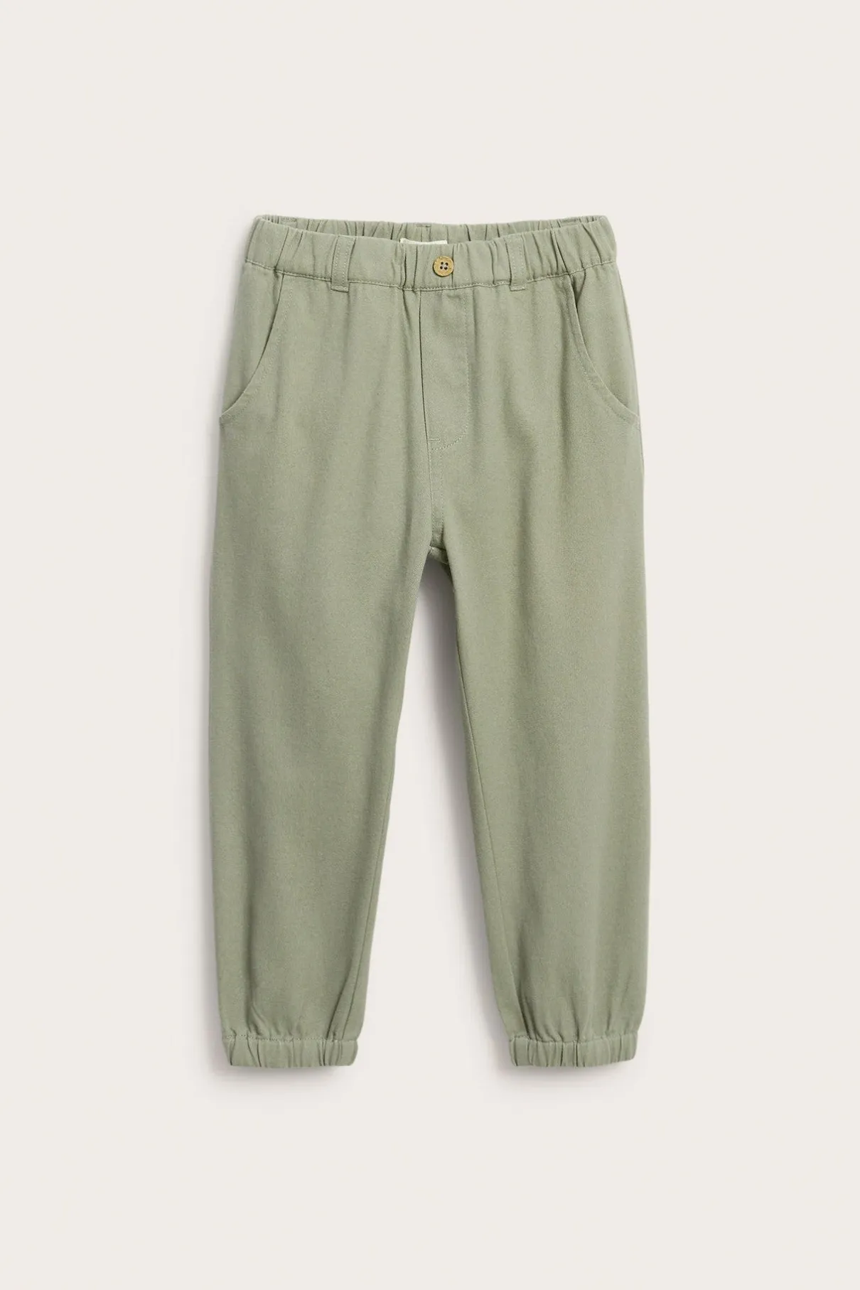Kids green trousers with embroidery
