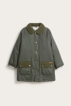 Kids green waxed jacket