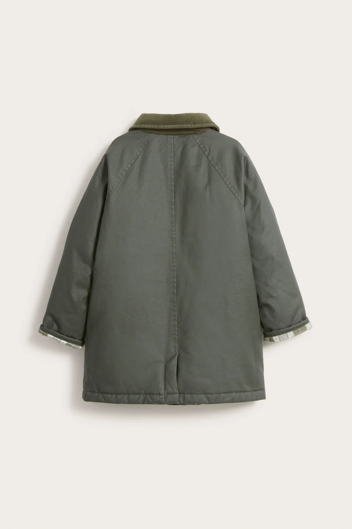Kids green waxed jacket