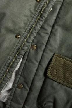 Kids green waxed jacket