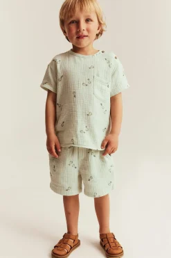 Kids patterned muslin shorts