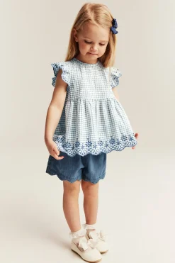 Kids peplum blouse with embroidery