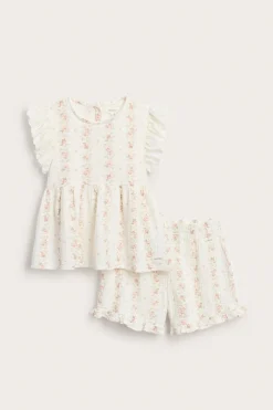 Kids 2-piece floral muslin set