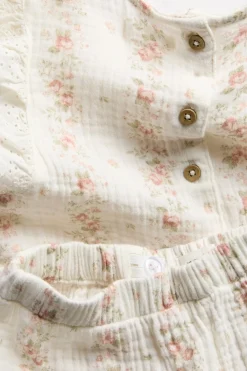 Kids 2-piece floral muslin set