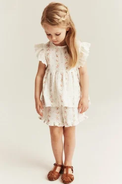Kids 2-piece floral muslin set