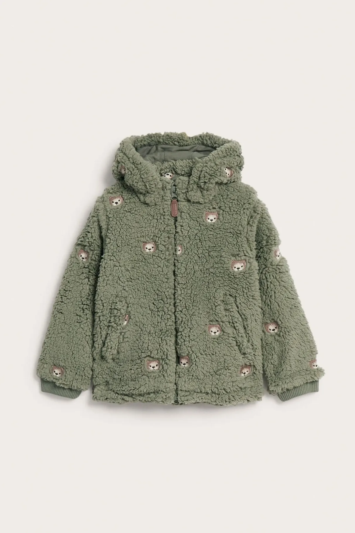 Kids pile jacket with teddy bears