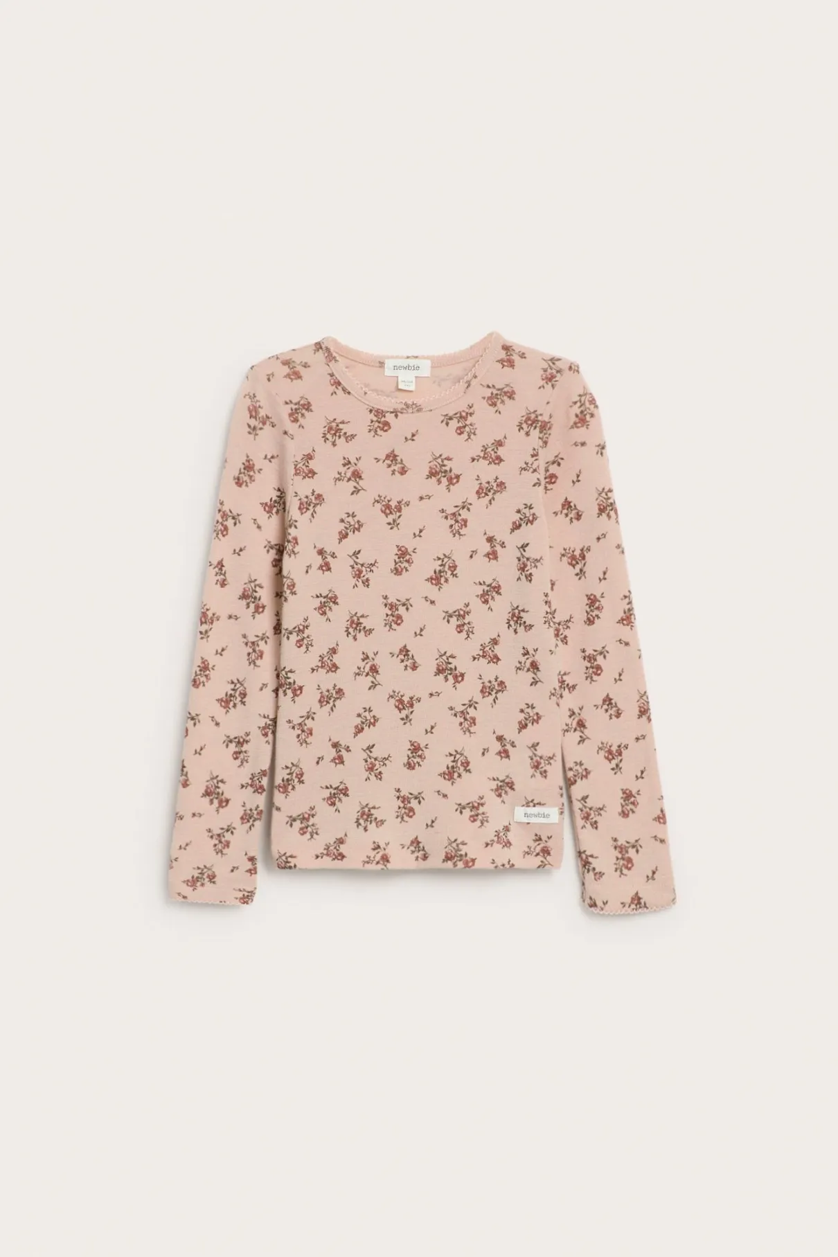 Kids pink floral merino wool top