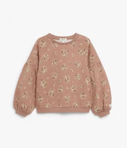 Kids pink floral print sweatshirt