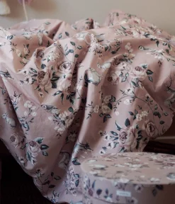 Kids pink forest print bedding set 140x200