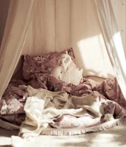 Kids pink forest print bedding set 140x200