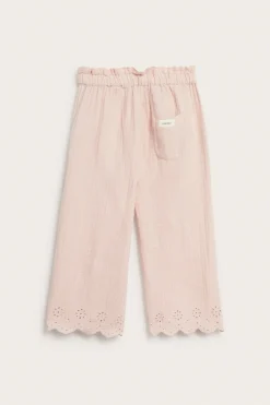 Kids pink trousers with embroidery
