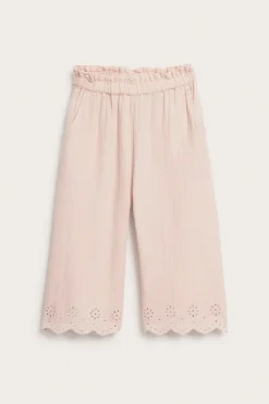 Kids pink trousers with embroidery