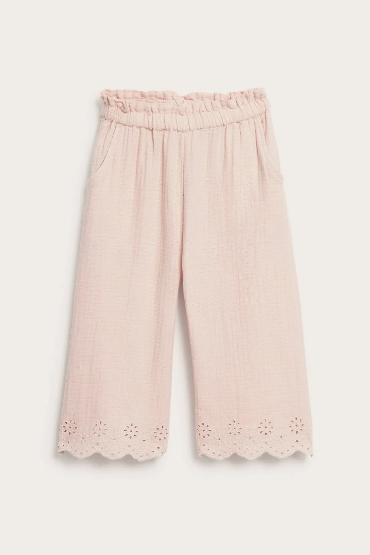 Kids pink trousers with embroidery