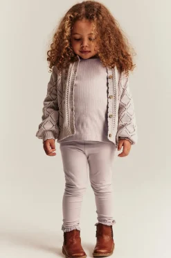Kids' purple basic leggings with lace