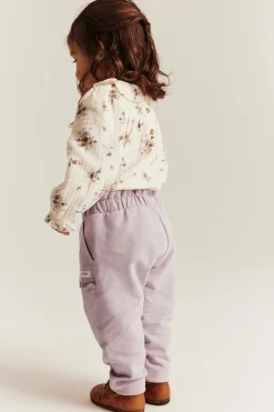Kids purple joggers with lace details