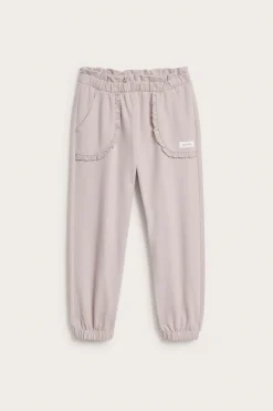 Kids purple joggers with lace details