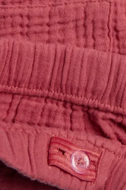 Kids red muslin shorts