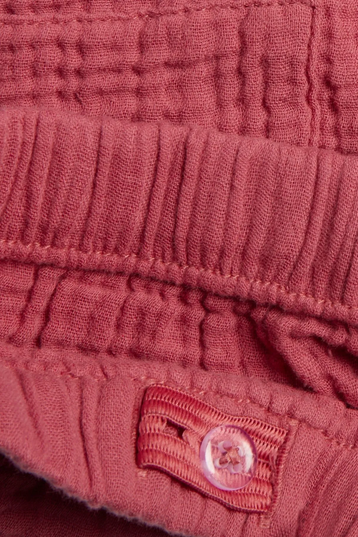 Kids red muslin shorts