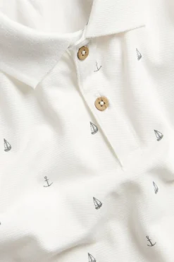 Kids short-sleeved polo shirt with sailboats