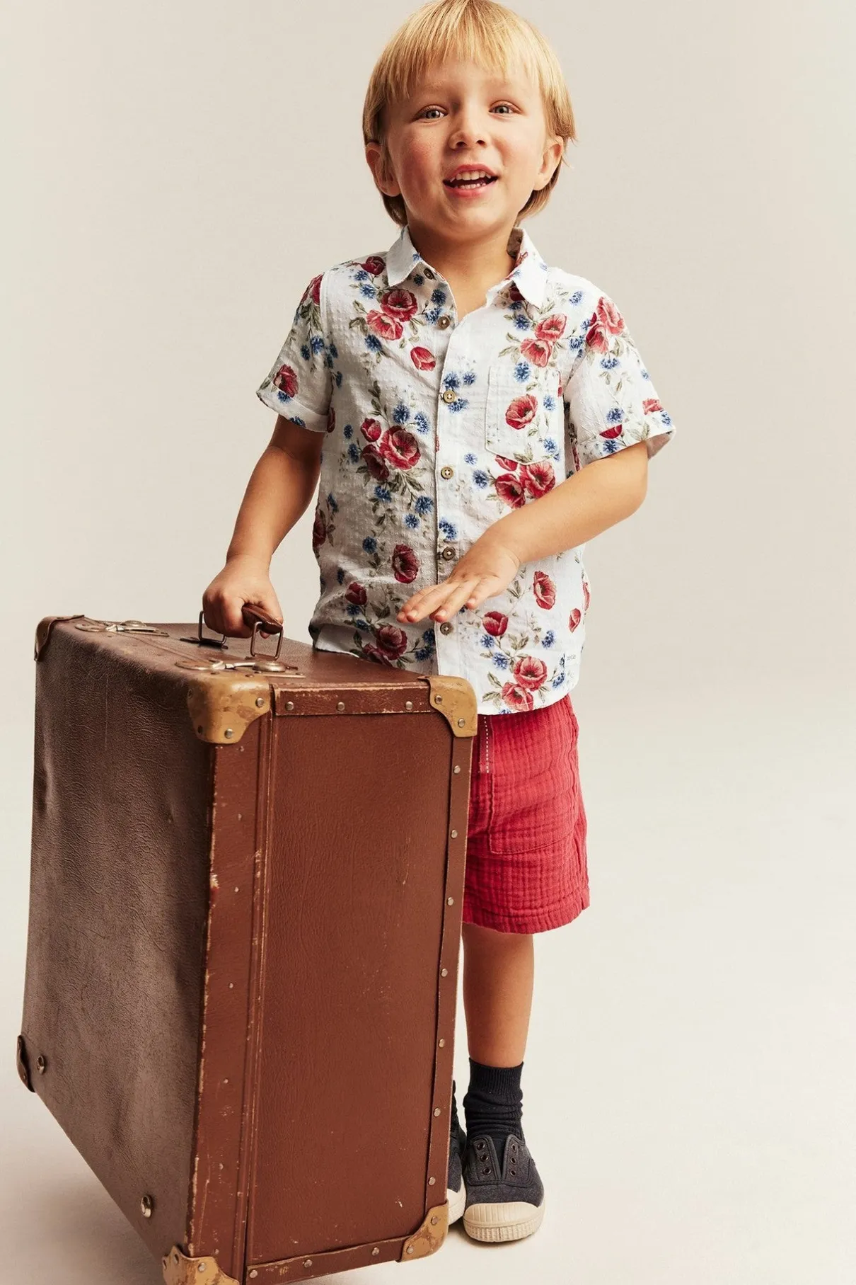Kids short sleeve floral shirt