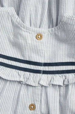 Kids striped dress with puff sleeves